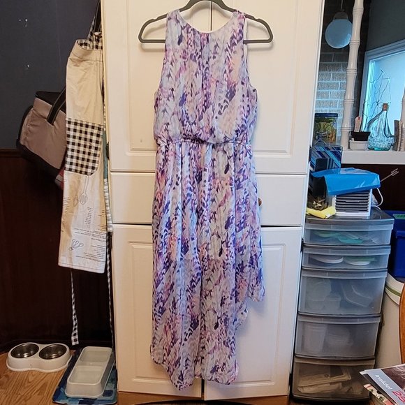 Blue and Purple High Low Dress - Picture 4 of 6